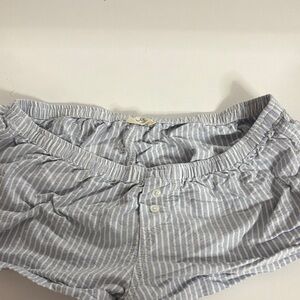 Brandy Melville Blue and White Striped High Waist Shorts
